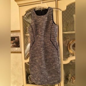 J Crew beautiful tweed blk/white/pink with silver thread/pockets size 0